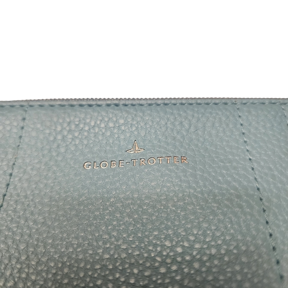 Globe Trotter Blue Leather Envelope Wristlet - Picture 4 of 10